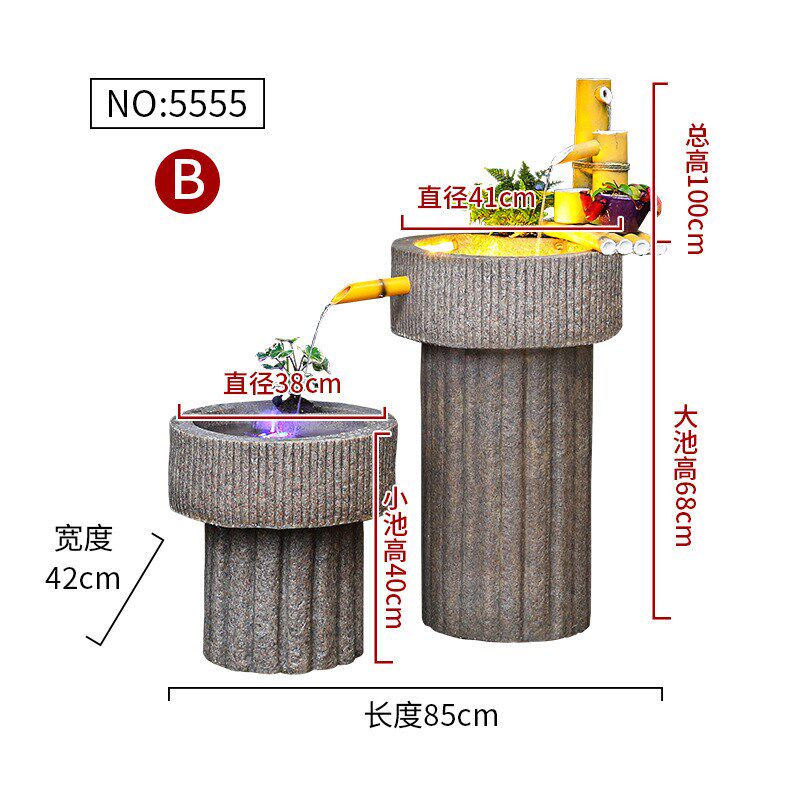 大型假山鱼池流水摆件循s环水系室内角落阳台庭院花园喷泉景观造