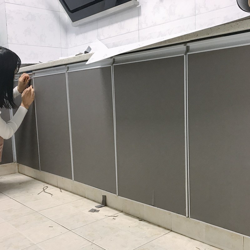 纯色壁纸衣柜子家具翻新墙纸自粘卧室厨房防油贴纸橱柜Z门墙贴防