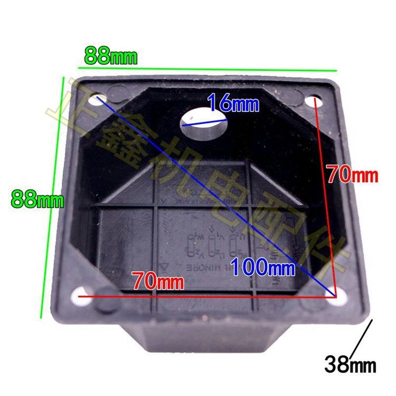 电机出线盒 90风机塑料出接线盒盖 防爆接线盒 电机配件 孔距70mm