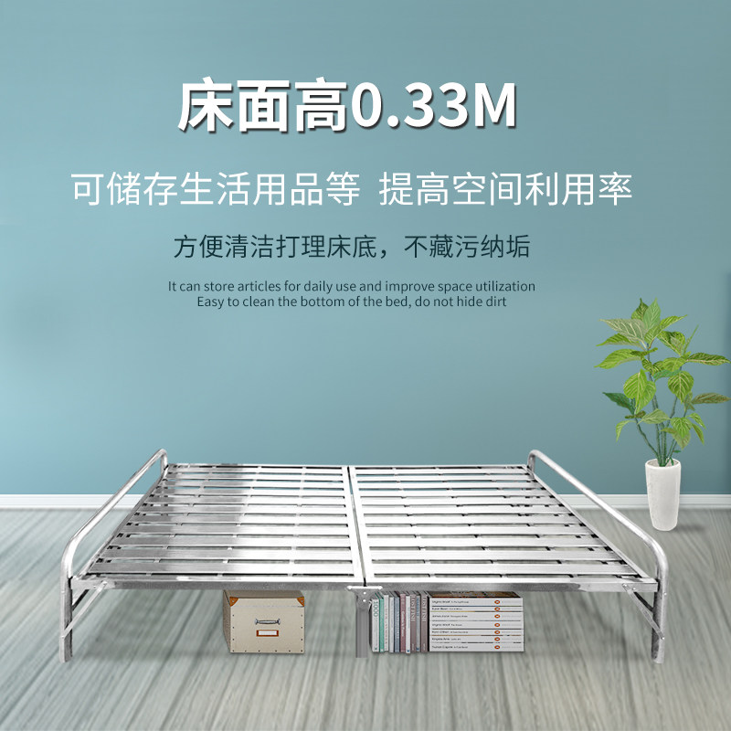 不锈钢折叠床 简易家用成人单人床双人床80/1米/1.2m便携免安装床