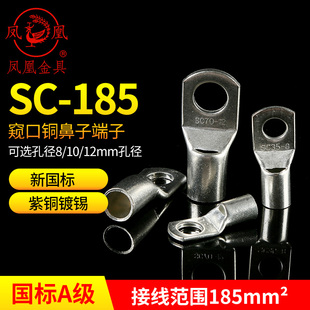 凤凰SC185-10/12/14/16铜接头 铜接线端子国标铜鼻子铜接头接线柱
