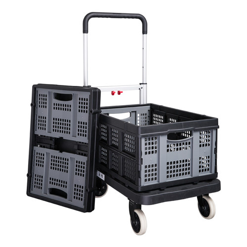 匠者折叠平板车手推车便携四轮小推车静音搬运Q车手拉车家用拉货