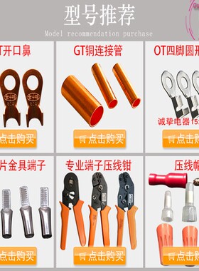 船用圆形端头JB1/1.5/2.5/4-3/4/5H/6/8/10铜套冷压接线端子线耳