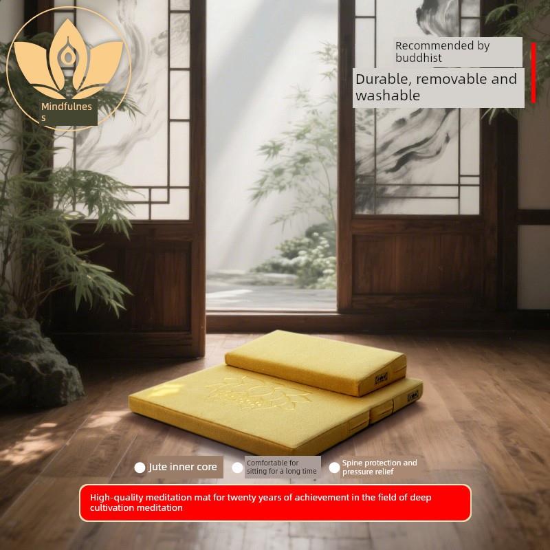 正念天然麻芯禅修专用禅修坐垫家用禅修坐垫可拆卸可水洗跪垫莲花