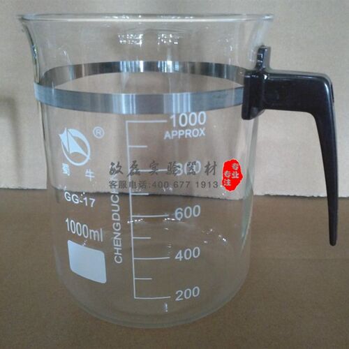 【蜀牛】500ml 800ml 1000ml带柄烧杯  具柄玻璃烧杯 塑柄烧杯