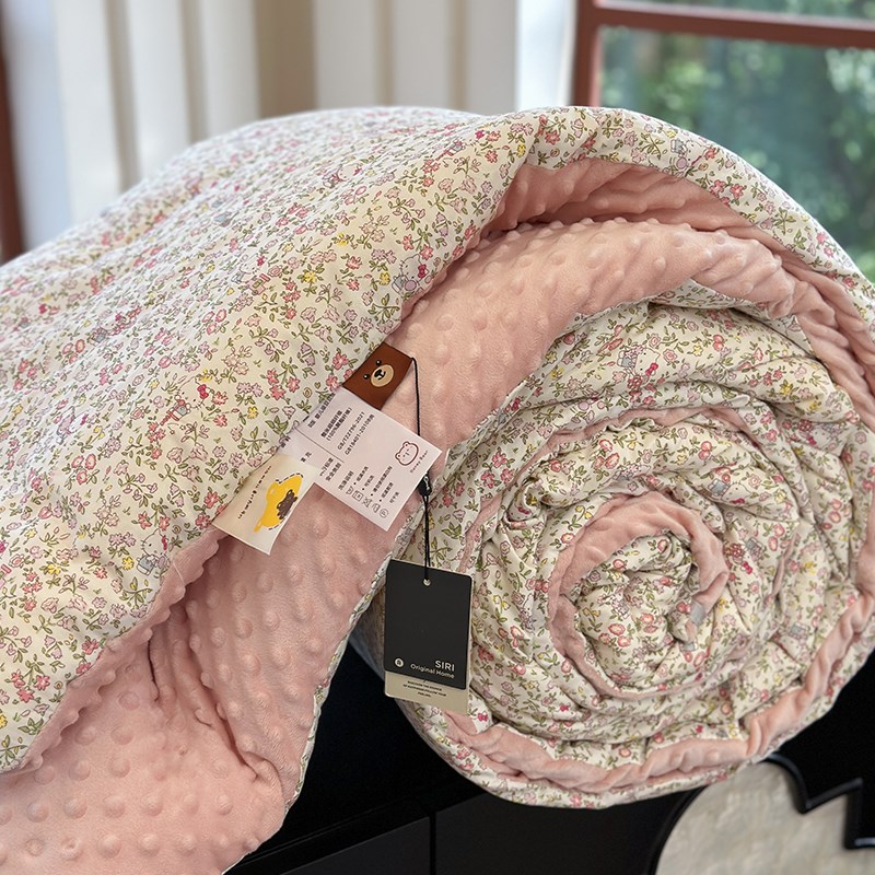 韩式春秋被豆豆被子2米双人被芯全棉小碎花绒O冬被加厚保暖空调被