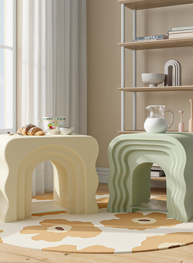 is奶油风大型落地摆p件客厅装饰品沙发边角几卧室床头柜边几茶几