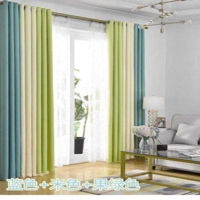 隔音窗帘隔马h路噪音定做遮阳飘窗丝绒灰色拼接挂钩式田园