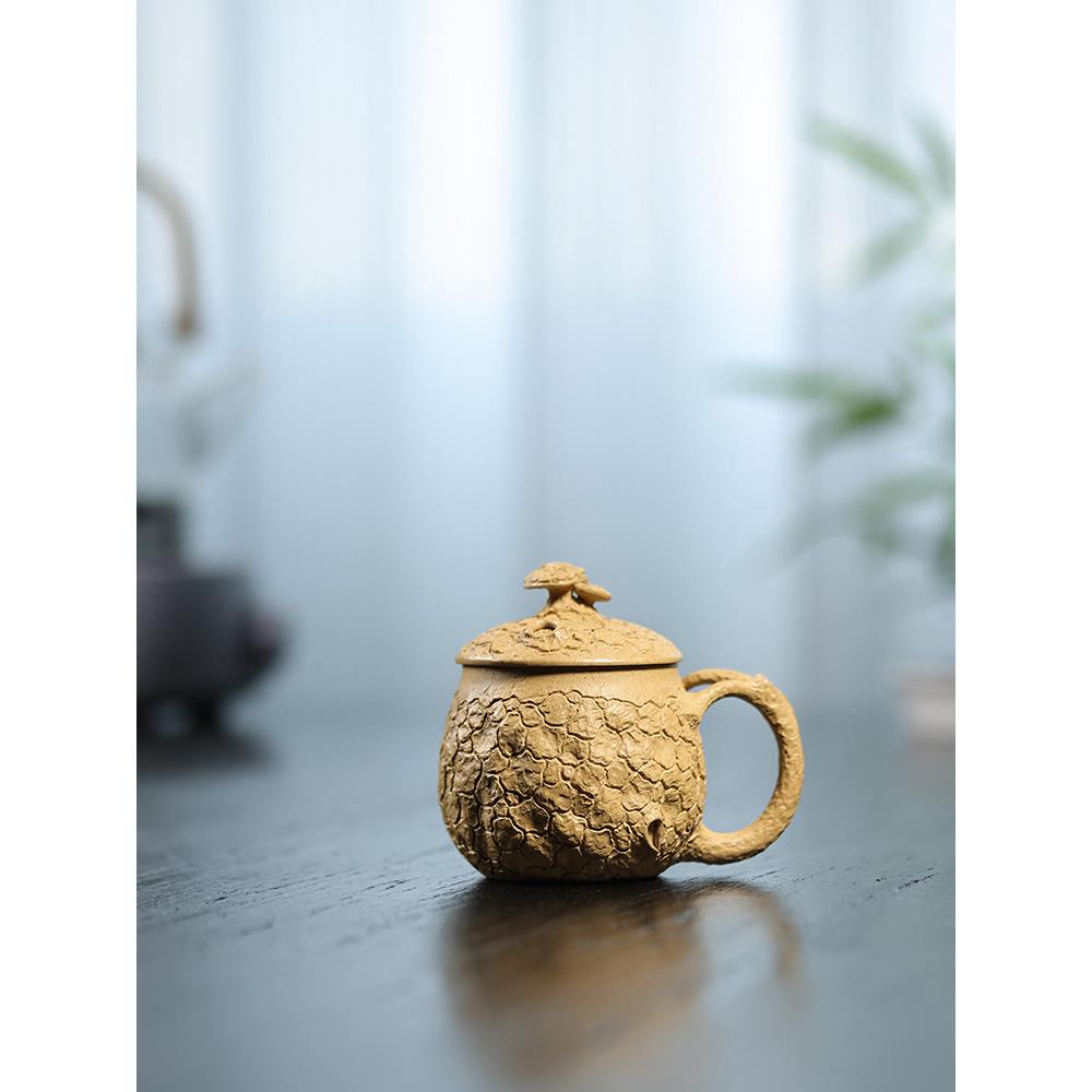 宜兴紫砂壶盖杯原矿段泥供春全手工功夫茶具小品泡茶壶家用茶杯