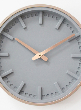 北欧玫瑰金灰色立体刻度数字挂钟C客厅静音卧室挂表12寸钟表时钟