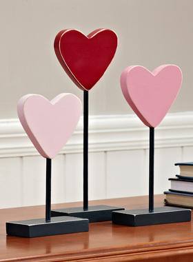 欧式爱心摆件玄关酒柜客厅装饰品儿童卧室复古摆设女Y孩房家居饰