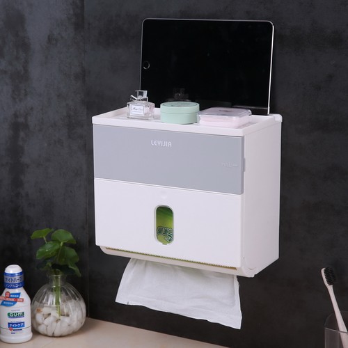 手纸盒卫生间厕所纸巾盒免打孔卷纸筒抽纸L厕纸盒防水卫生纸置物