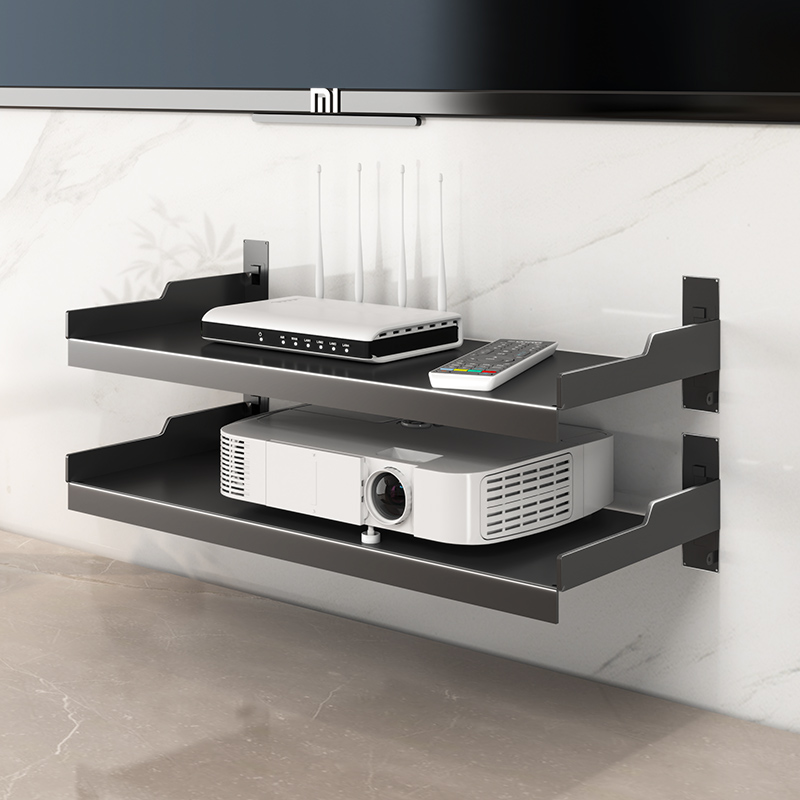 路由器放置架无线wifi收纳盒电视机顶盒家用壁挂式免打孔置物架子