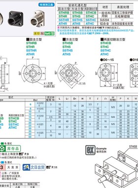 导向法兰型轴支座STHR/STHS/STHC8/10/12/16/20/25/30/35/40/50
