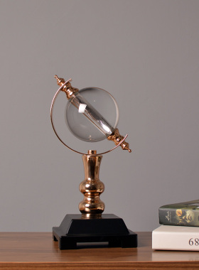 水晶地球仪摆件客厅酒柜w轻奢家居书房办公室桌面领导装饰