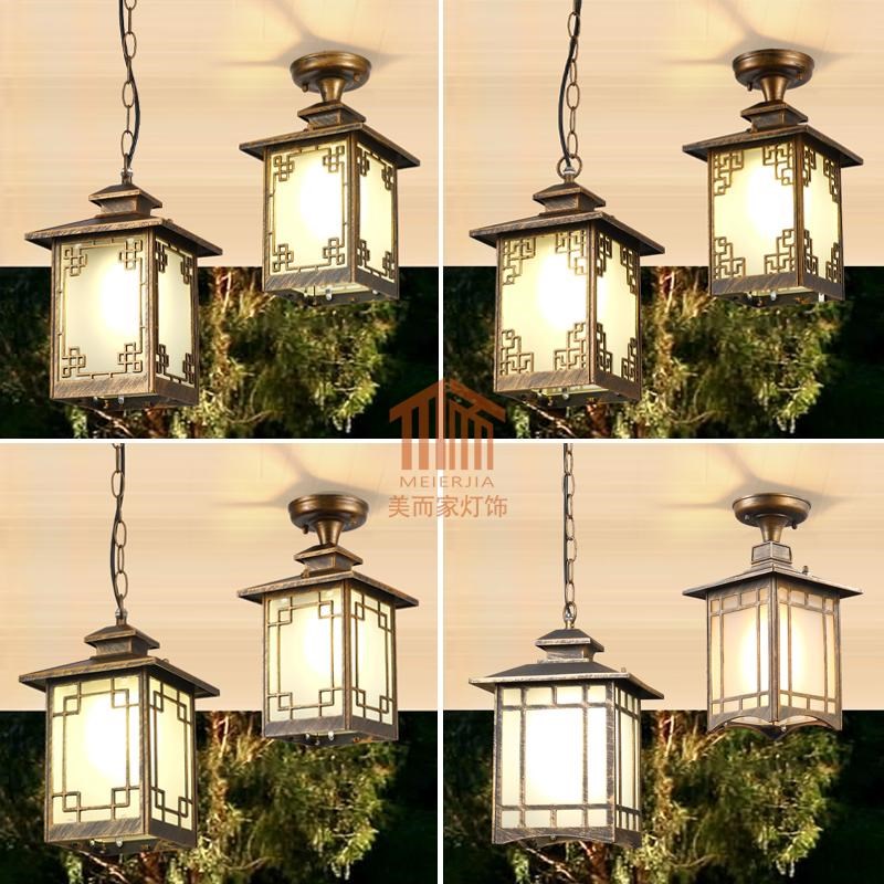 新中式太阳能户外吊灯阳台防水庭院C凉亭大门屋檐别墅花园亭子灯