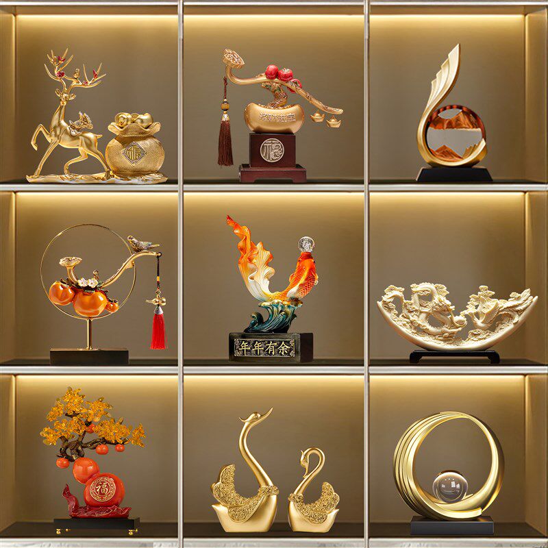 酒柜装饰品摆件客厅2025新款新中式电视G柜子高端大气上档次工艺