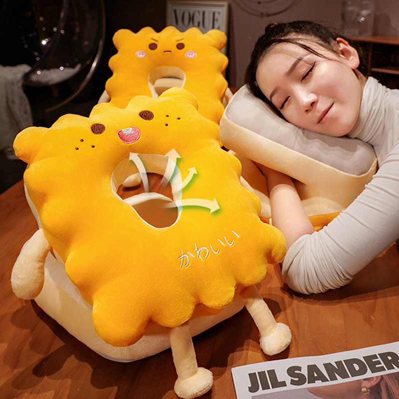 饼干午睡枕办公室趴睡枕小学生儿童趴趴枕午休R神器睡觉枕头抱枕