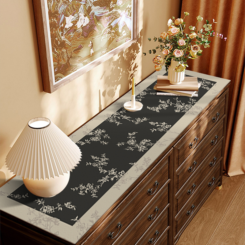 复古茶几电视柜保护垫入门台面垫防F脏免洗皮革桌布防水油桌垫