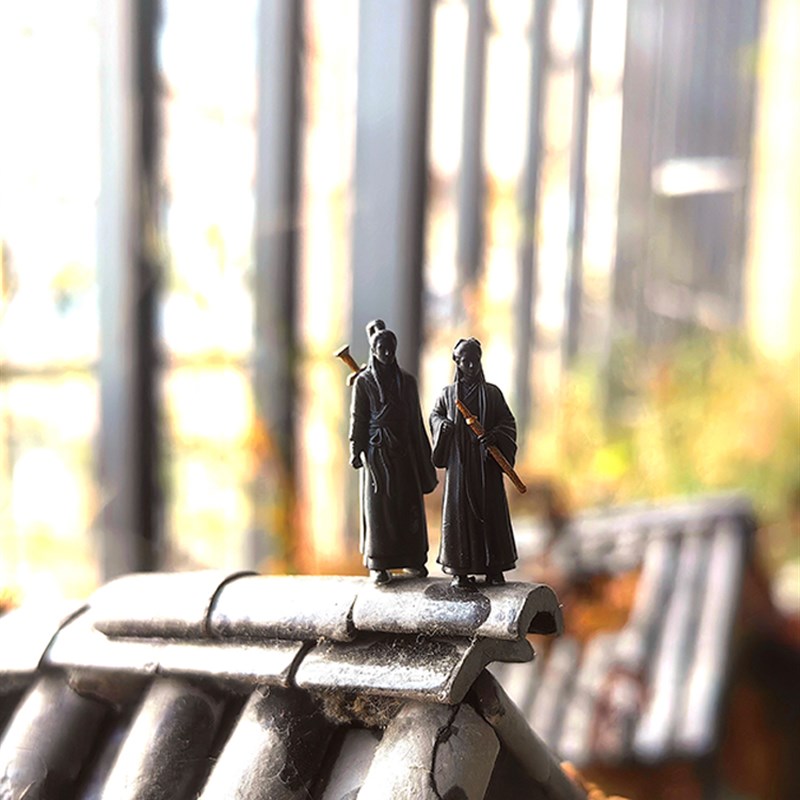 江湖故人古风侠客小摆件假陆缸微景观盆景造景U树脂微缩小人物