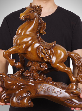 马摆件一对招h财马到成功办公室桌酒柜客厅电视柜开业乔迁礼品