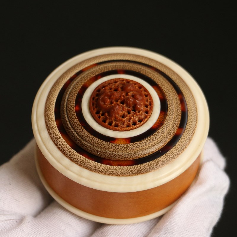 沪派镶嵌葫芦防牙虫蛉盒虫罐虫具黄蛉盒文玩鸣Z虫器具竹迹