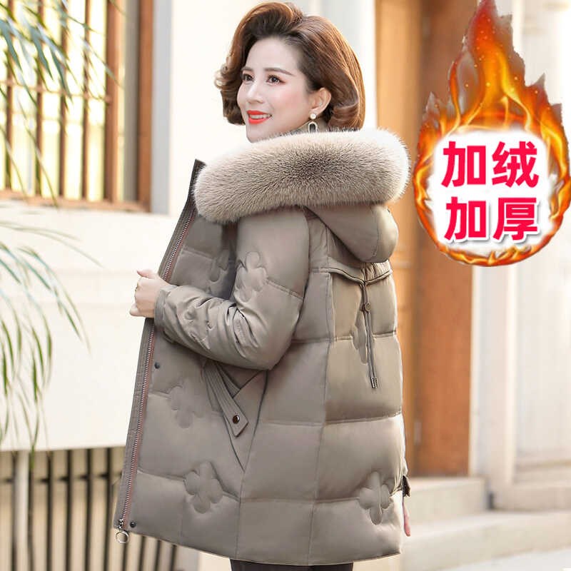 中年妈妈冬装棉衣洋气时尚外套2024新款棉袄中老年女冬季羽绒棉服