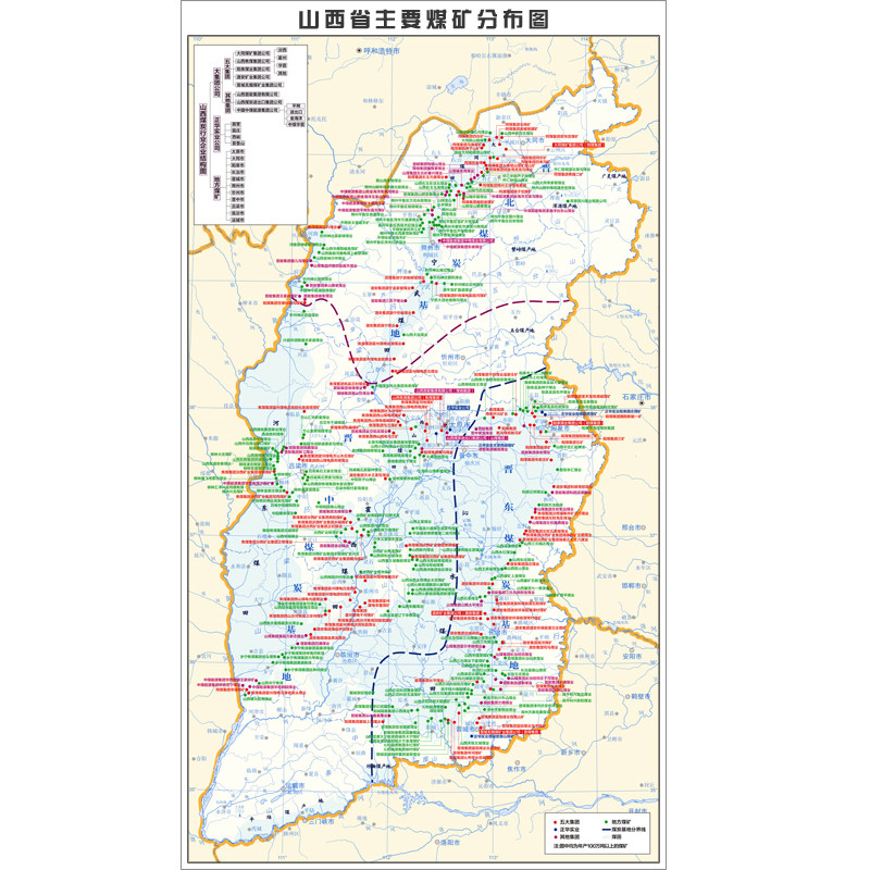 山西省煤矿分布图山西省主要煤矿分布图煤K矿分布图制作防水自粘