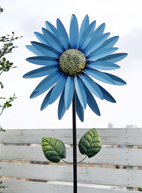 美式乡村旋转铁艺风车幼儿园大号摆件别墅K户外庭院花园插件装饰