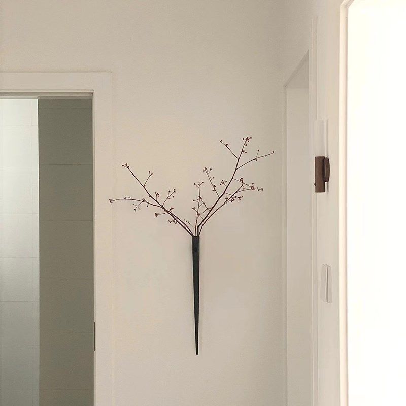 佰点锥形花器插花瓶中式壁挂花瓶墙壁金属M挂件客厅餐厅装饰挂饰