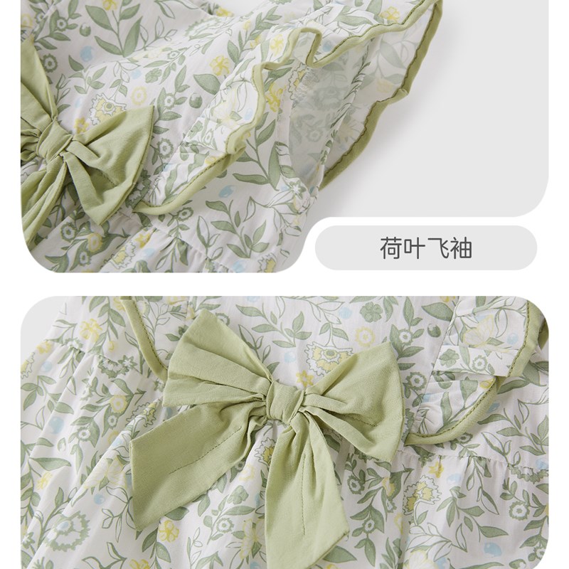 女婴长袍夏季八个月大p新生儿爬行服薄三角袋屁服婴儿夏季连衣裤