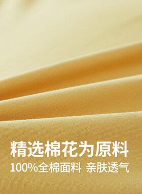 黄色全棉1.5米1.8米2米x2米3被套被A罩单件150x210cm230x230cm