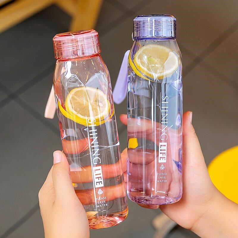 塑料杯男生款运动杯子防摔细长水壶彷矿泉水N瓶式简单便携透明水