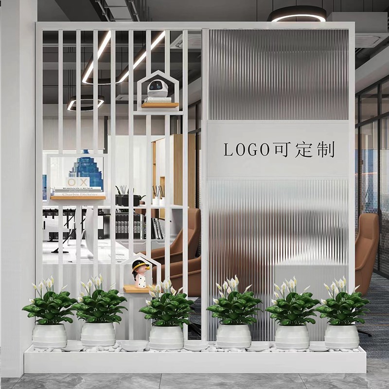 办公室前台隔断企业屏风入户y进门口移动落地玄关形象公司背景墙