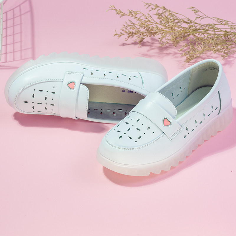 夏天2022新款护士鞋女果冻软底透气防臭厚底舒适坡跟内增高不累脚