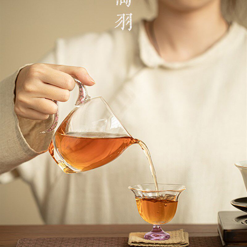 若水粉碧玻璃公平杯加厚耐热透明泡茶茶海J茶分割器男杯功夫茶具