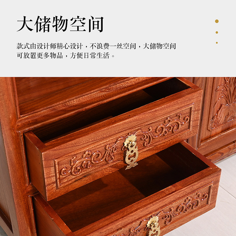 新中式实a木茶柜茶水柜收纳柜储物柜置物架边柜小型餐边柜茶台家