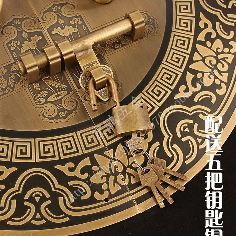 加粗仿古纯铜f门环大门把手门栓仿古大门拉环木门铜环门把手定制