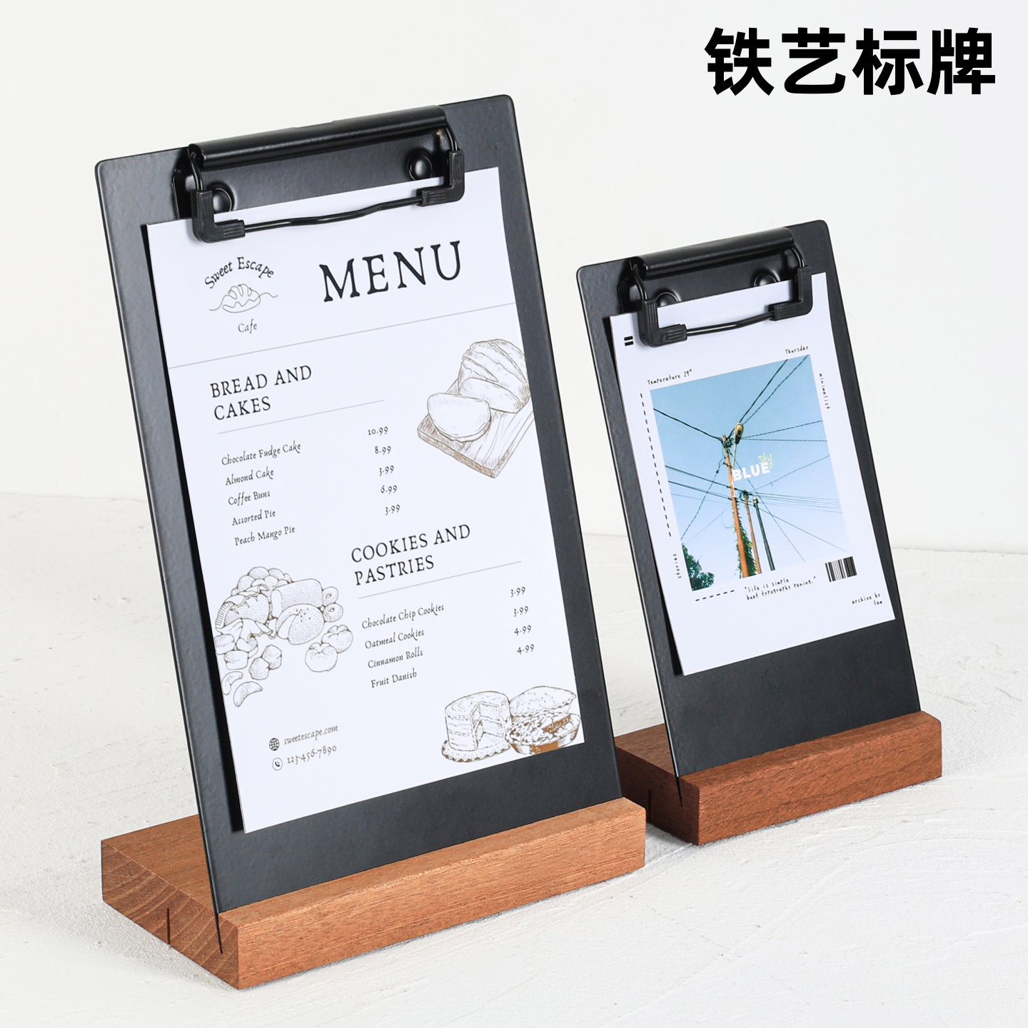 金属展示板立牌夹价格牌票据夹