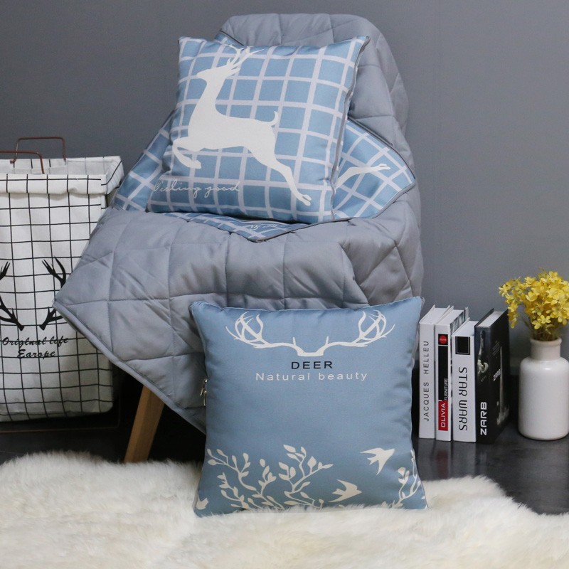 抱枕被子两用冬季午睡枕头被汽A车载内靠枕办公室加厚折叠毯二合