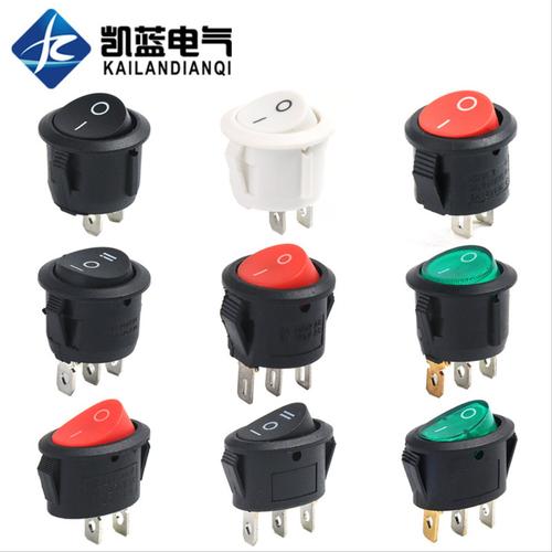 船型电源开关KCD1-105 带灯20mm圆形开关