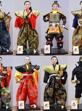 人偶娃娃武士人形公仔日式家居装饰娃娃Q节日礼物酒店用品