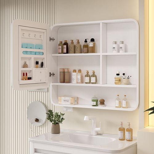 圆弧太空铝智能浴室镜柜卫生间储物柜带置物架美S妆收纳挂墙式镜