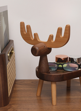 北欧实木首饰架梳k妆台置物收纳架家用创意摆件玄关钥匙桌面收纳