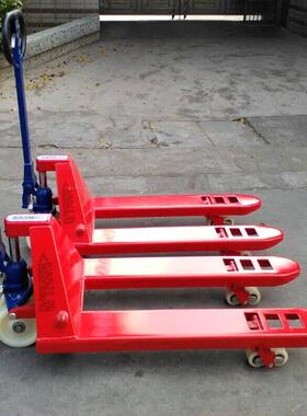 吨4吨5吨10吨手动叉车加长液压搬运车手拖盘叉车地牛