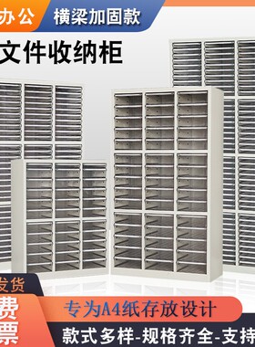 A4文件柜档案柜办公柜凭证柜样品收纳柜横梁加固透明抽屉带门带锁