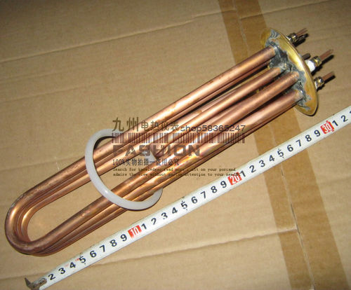 全铜开水器电热管 电加热管 发热管 法兰直径88mm 380V 9000W