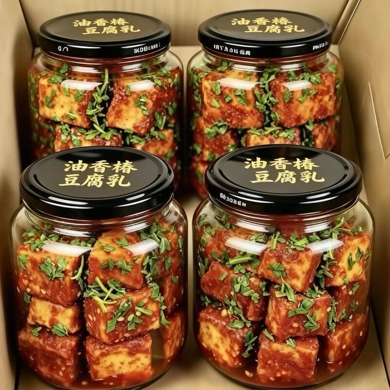 油香椿豆腐乳香辣麻辣下饭菜配粥拌面夹馍佐餐酱豆腐乳罐瓶装爽口