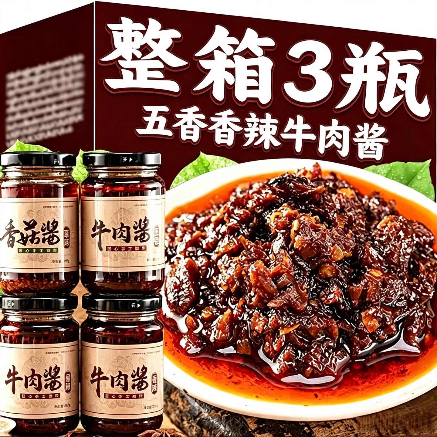 牛肉酱即食拌饭拌面酱夹馍炒菜学生下饭辣椒酱菜调料宿舍五香香辣