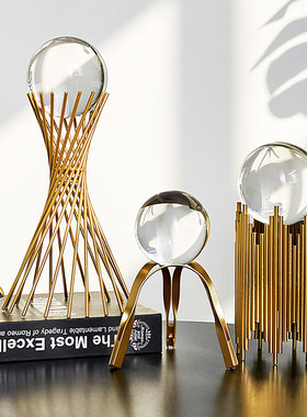 轻奢办公室水晶球创意摆件家居玄D关客厅电视柜酒柜装饰品简约